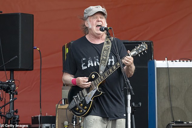 Neil Young has made a dramatic U-turn and will now allow his Glastonbury set to be aired on the BBC (pictured last month)