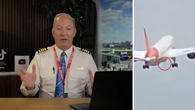 Captain Steve said the protrusion and the grey dot underneath the plane were evidence of the Ram Access Turbine (RAT) deploying