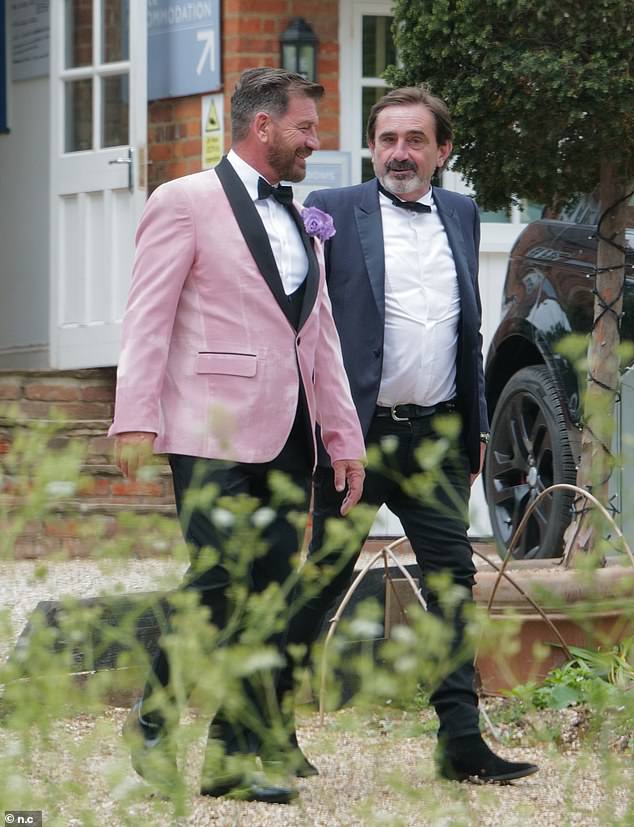 Nick Knowles cut a sharp figure in a pink jacker as he tied the knot with his fiancée Katie Dazie during a lavish six-figure wedding at Braxted Park, Essex on Saturday