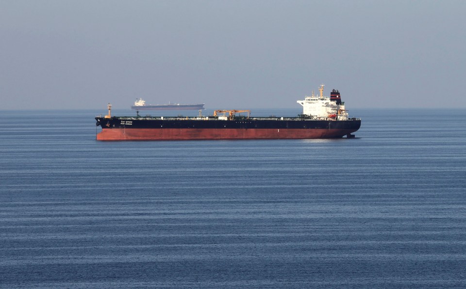 Oil tankers in the Strait of Hormuz.
