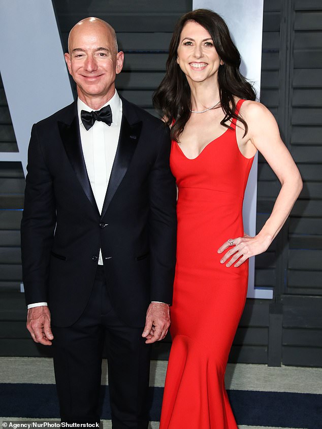 MacKenzie Scott, 55, and Jeff Bezos were married for 25 years before the divorce in 2019 saw her become the world's richest woman - walking away with $38 billion and a four percent stake in Amazon