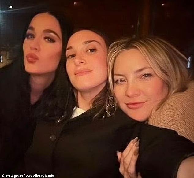Jamie, centre, with Katy Perry, left, and Kate Hudson, another close friend