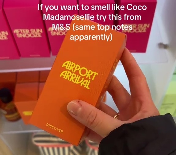 M&S Airport Arrival perfume, said to smell like Chanel No. 5.