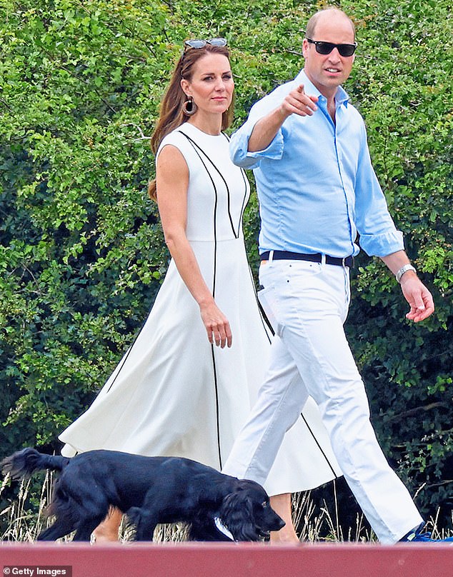 Prince William and Kate with their dog Orla as they attend a polo event in Windsor in July 2022