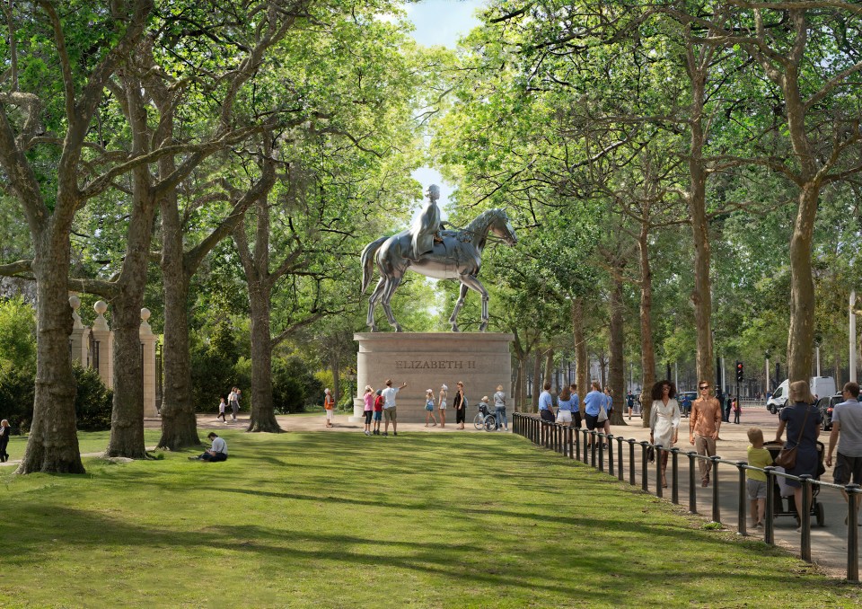 Illustration of Queen Elizabeth II's memorial in St James's Park.