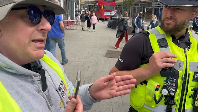 A pro-Israel campaigner was left stunned when a police officer explained that saying 'Jews are baby killers' was 'in the same vein' as holding a placard stating ' Hamas are rapists'