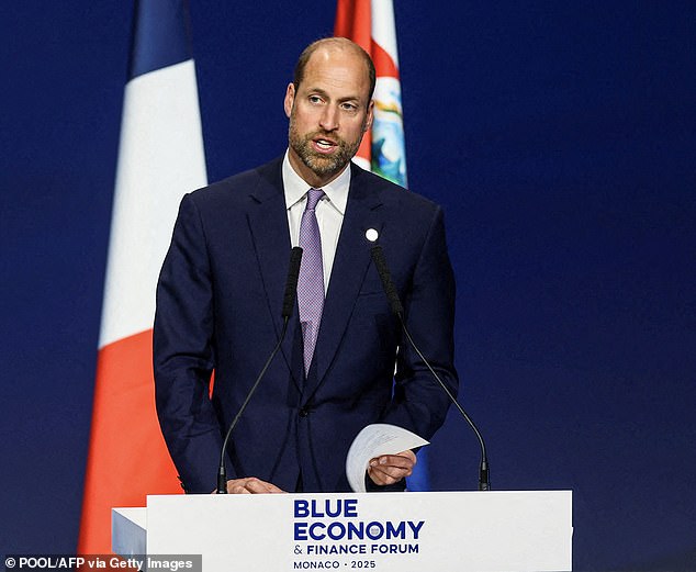Prince William called for the world to 'act with urgency' in a landmark speech as he attended a forum in Monaco today