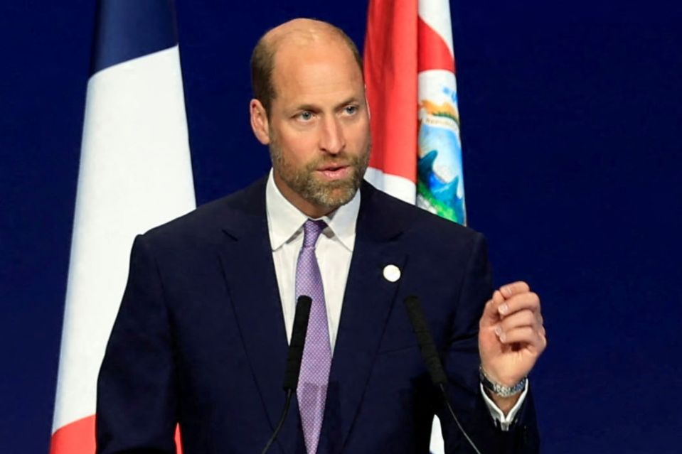 An image collage containing 1 images, Image 1 shows Prince William speaking at the Blue Economy & Finance Forum