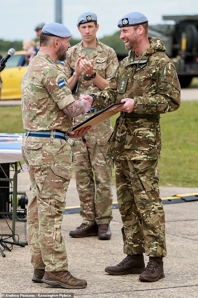 Prince William (pictured right) visited the Army Air Corps (ACC) in Wattisham, Suffolk, as its new colonel in chief