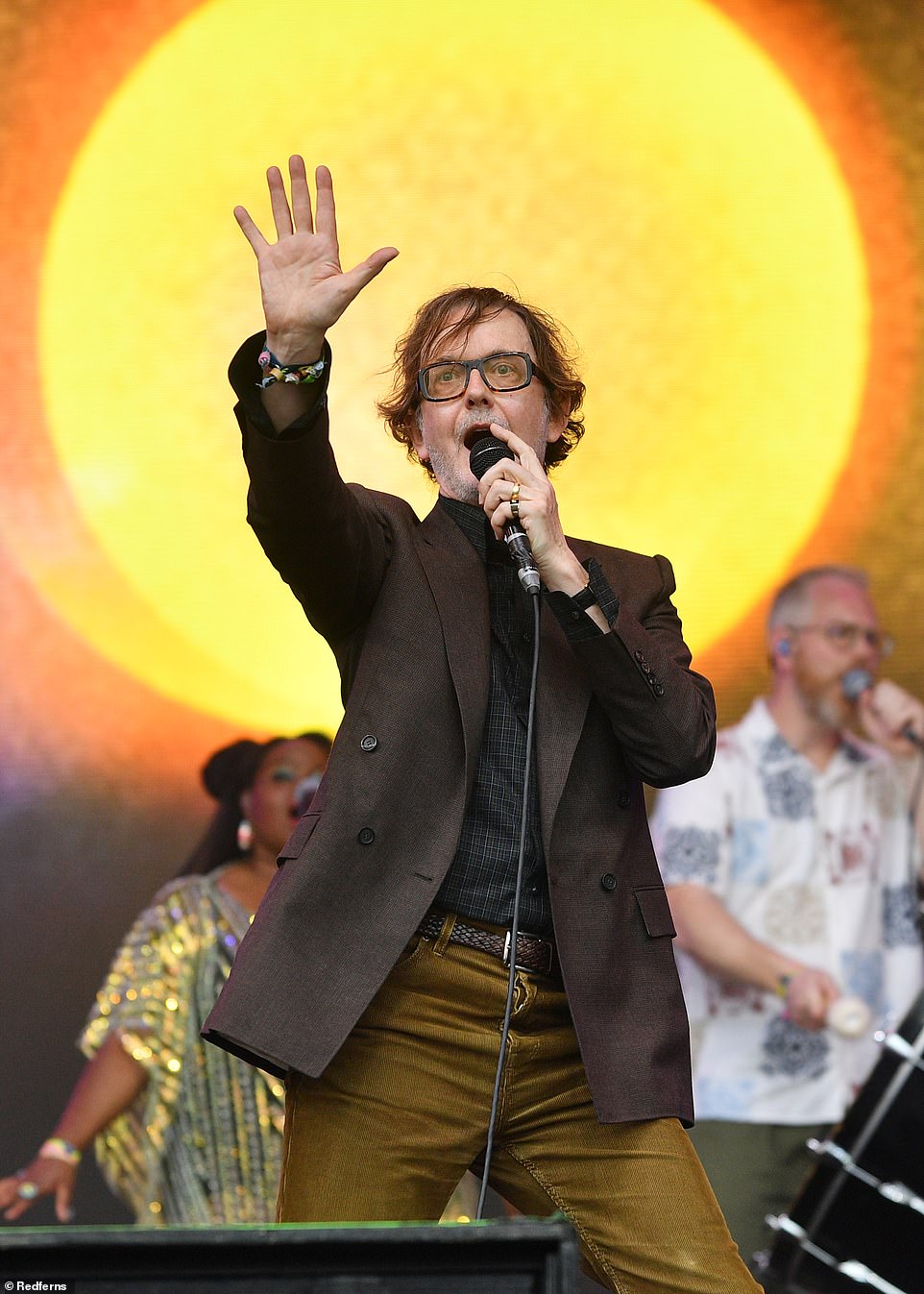 Pulp threw shade at Charli XCX during their surprise performance at Glastonbury tonight - alluding to Brat Summer