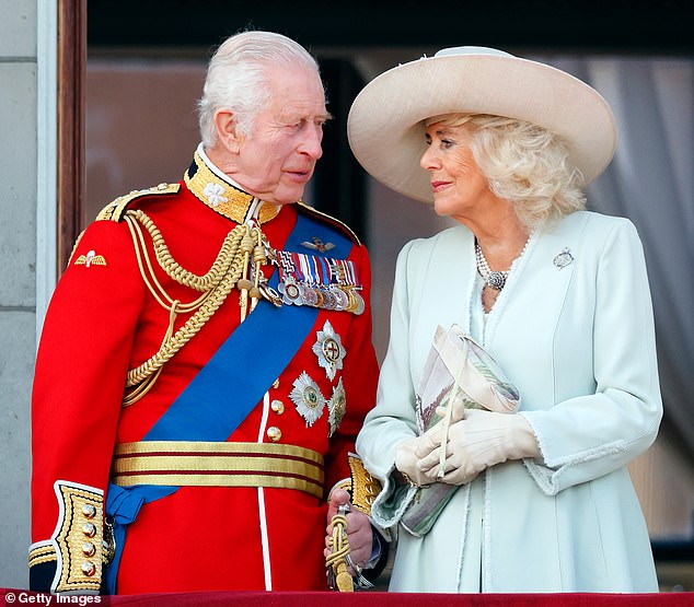 King Charles and Queen Camilla pictured together at last year's Trooping the Colour celebrations