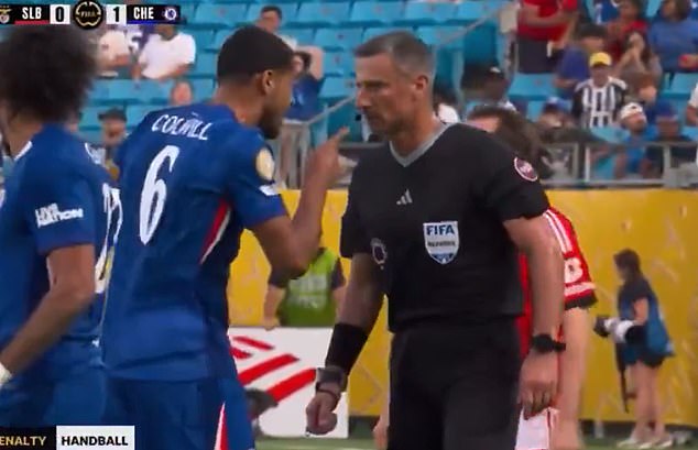 Levi Colwill let out a furious rant at the referee after Chelsea conceded a penalty vs Benfica