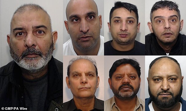 Mohammed Zahid (left), (top left to right) Roheez Khan, Nisar Hussain, Naheem Akram, (bottom left to right) Mushtaq Ahmed, Kasir Bashir and Mohammed Shahzad