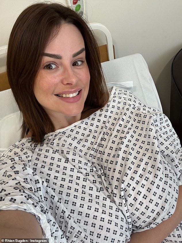 Rhian Sugden seemed happier than ever as she shared snaps cracking a smile moments before undergoing a breast reduction