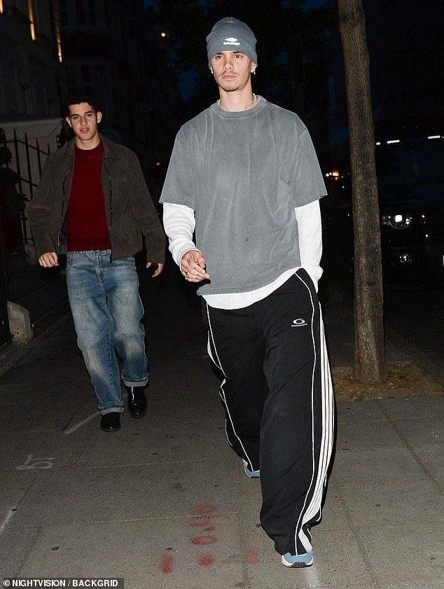 Romeo struck a serious expression as he kept a straight face while arriving at the venue as he dressed particularly casually for the evening