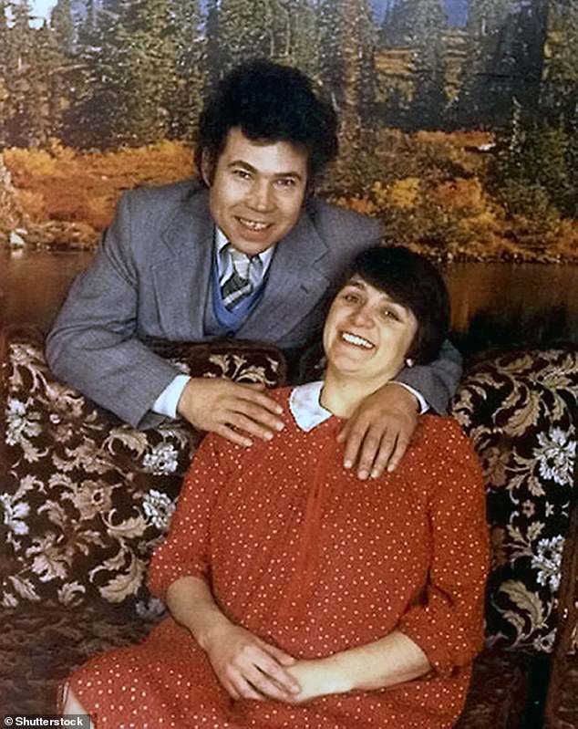 West (right) has finally addressed what happened for the first time - to insist that her fling with Hindley never really happened. Pictured: Fred and Rose West