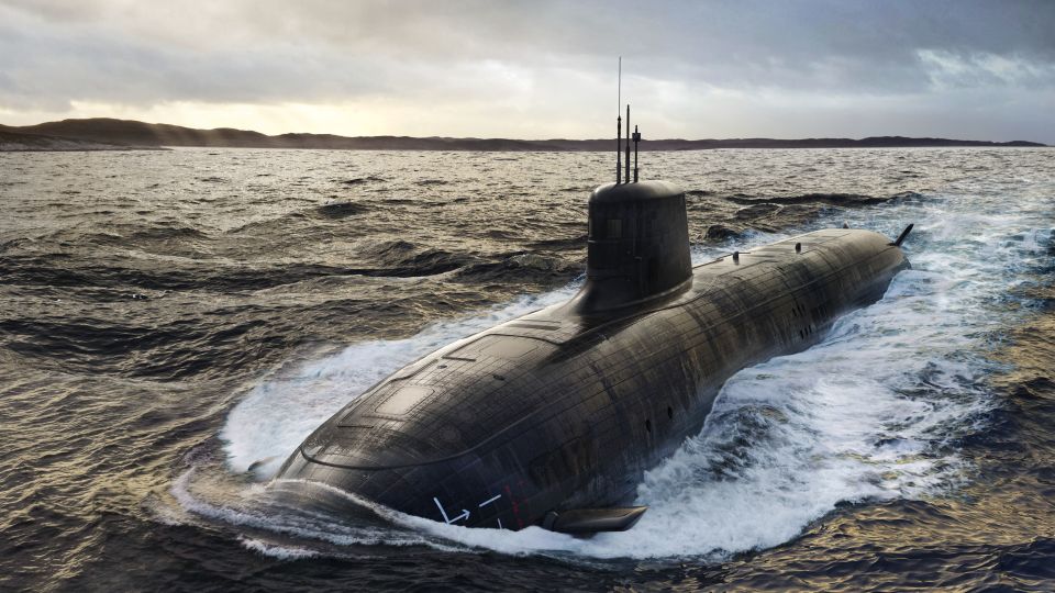 SSN-AUKUS submarine at sea.