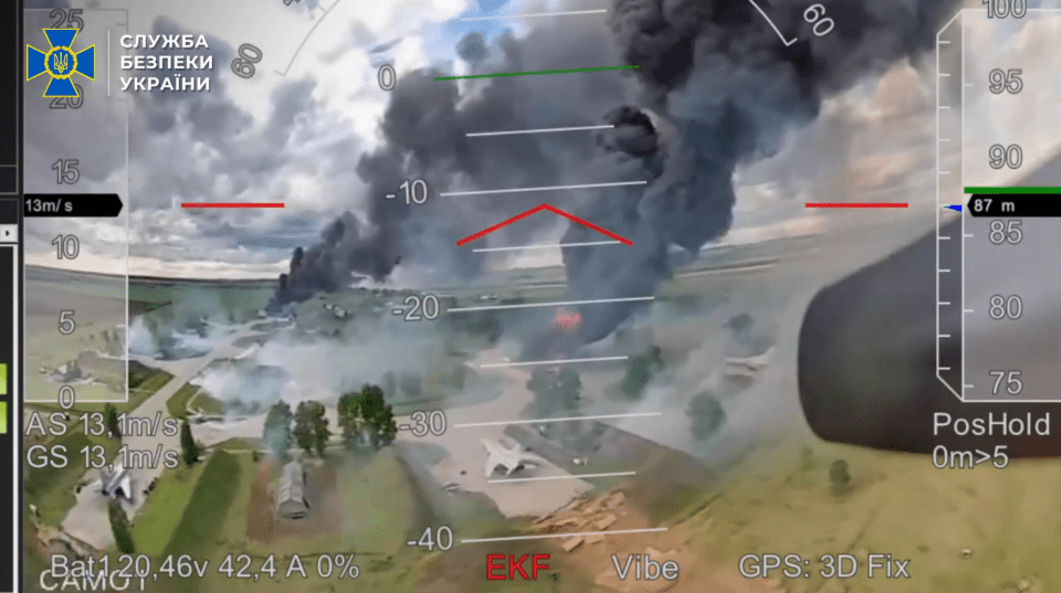 Airplane crash footage.