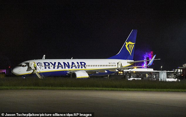 The Berlin to Milan flight encountered storms over southern Germany and was forced to make an emergency landing in Memmingen