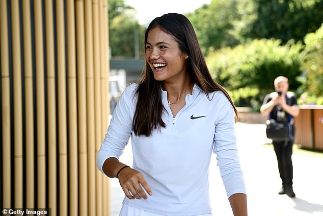 Wimbledon¿s heat rule, which allows for a ten-minute break in play during extreme temperatures, will also come into force. Emma Raducanu (pictured) is set to play in The Championships