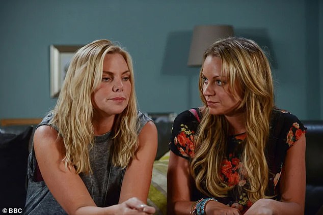 Samantha Womack, 52, (left) has opened about leaving EastEnders, claiming she was forced out of the show after being 'rejected' by its directors (Pictured alongside her onscreen sister Rita Simons)