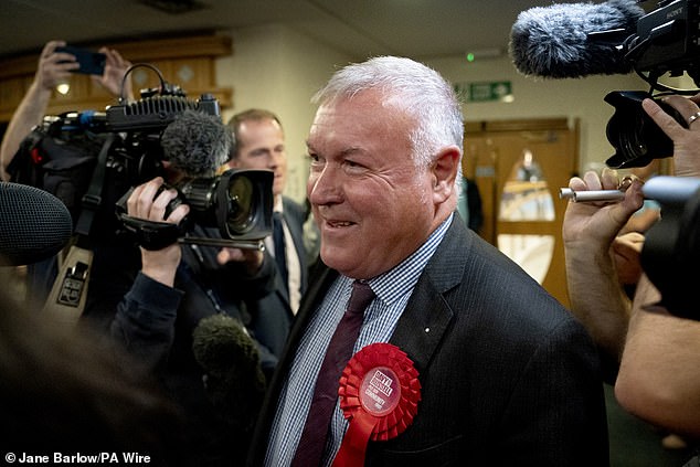 Scottish Labour's Davy Russell arrives at the count before being declared winner for the Hamilton, Larkhall and Stonehouse by-election