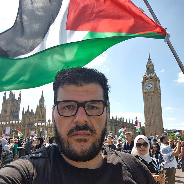 Ahmad Baker (pictured), a senior nurse, claims hospital bosses complained about the image of a fruit bowl containing a watermelon - which has been adopted as a symbol of Palestine