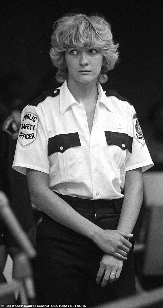 Blonde, attractive, a former Playboy bunny and the height of a runway model at 5'10 - Lawrencia 'Bambi' Bembenek commanded every room she walked into with her good looks. Pictured while working as a security guard in 2981