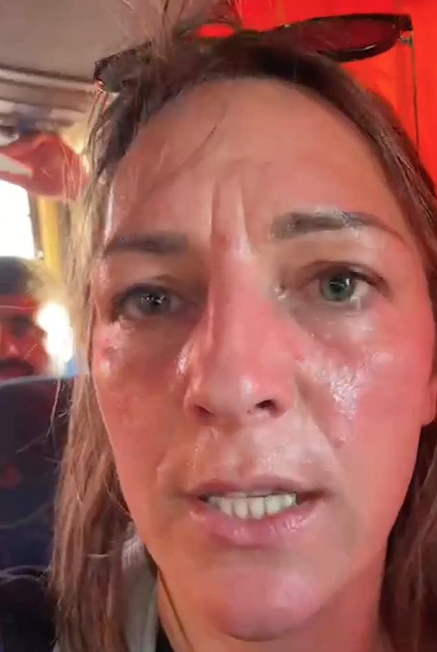Organisers said that several dozen activists (pictured) were stopped on the edge of Cairo as they attempted to reach the Suez Canal city of Ismailia