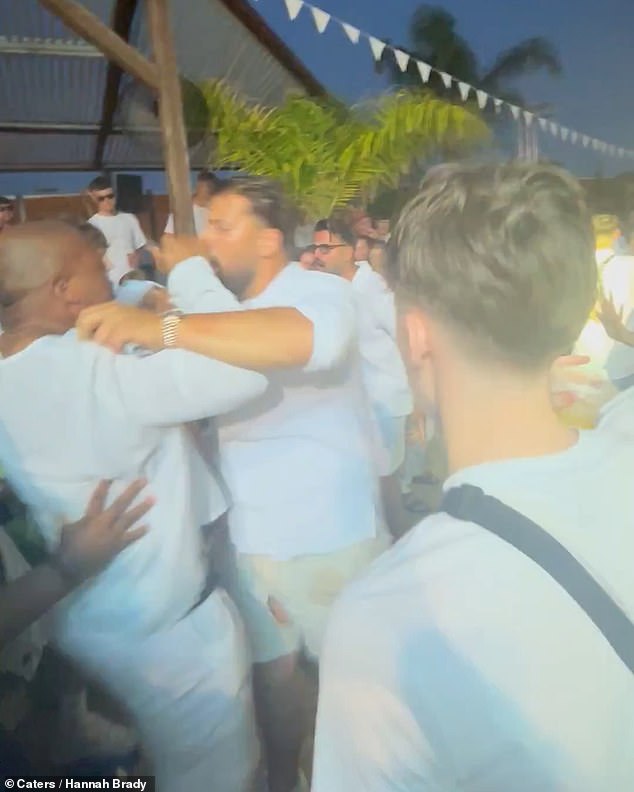 This the shocking moment a swarm of holidaymakers brawl at the alleged White Party in Zante