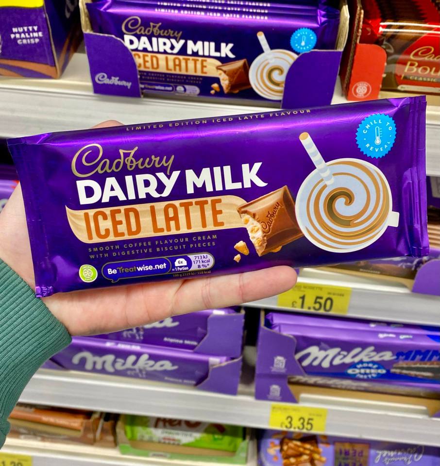 Cadbury Dairy Milk Iced Latte chocolate bar.