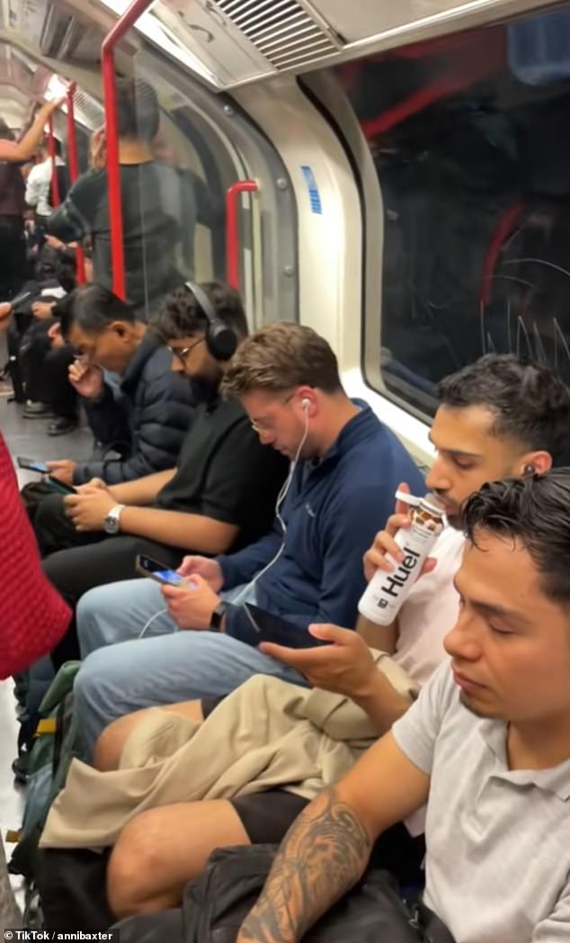 TikTok user annibaxter's clip went viral after she showed seats on the Tube being taken up by men while women around them had to stand
