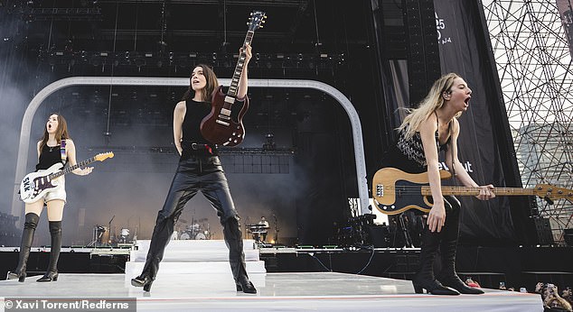 Family affair: Haim performing at the Primavera Sound Festival in Barcelona on June 6