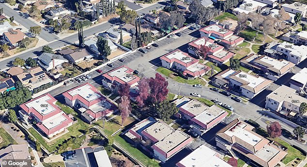 Shots were fired just before 11pm on Saturday in a residential part of Moreno Valley, located in the Southern part of the Golden State (pictured)