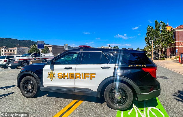 Riverside County Sheriff's Office deputies rushed to the scene in response to several calls about the commotion, finding five victims with severe gunshot wounds (pictured: a Riverside police car)