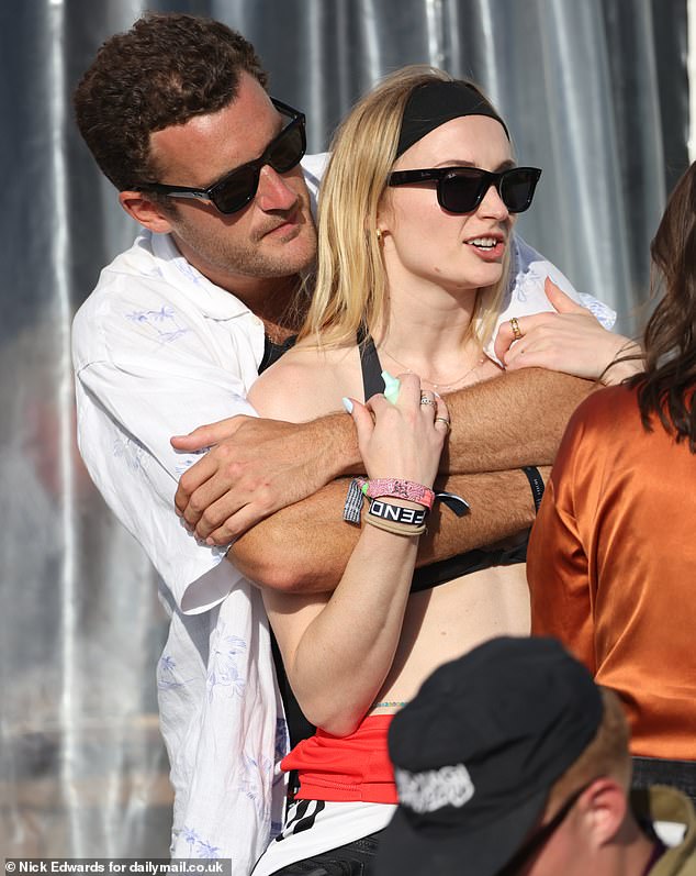 Sophie Turner enjoyed a romantic trip to Glastonbury with her aristocrat boyfriend Peregrine Pearson on Friday