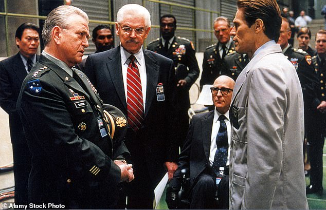 Jack Betts (centre) has died at the age of 96 (Pictured in the 2002 release of Spider-Man with Willem Dafoe, right)