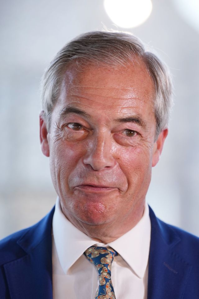 Portrait of Nigel Farage, leader of Reform UK.
