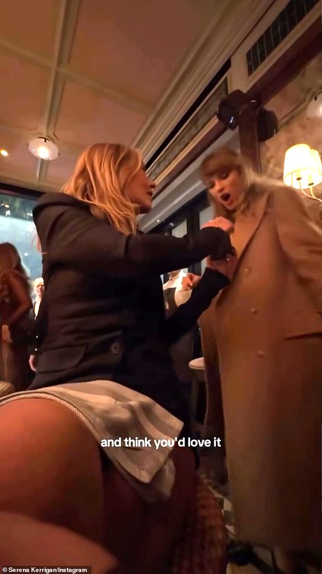 The social media personality, 31, revealed she was left 'mortified' after Swift, 35, politely declined her offer of a free copy of one of Kerrigan's Let's F***ing Date card games while on a night out