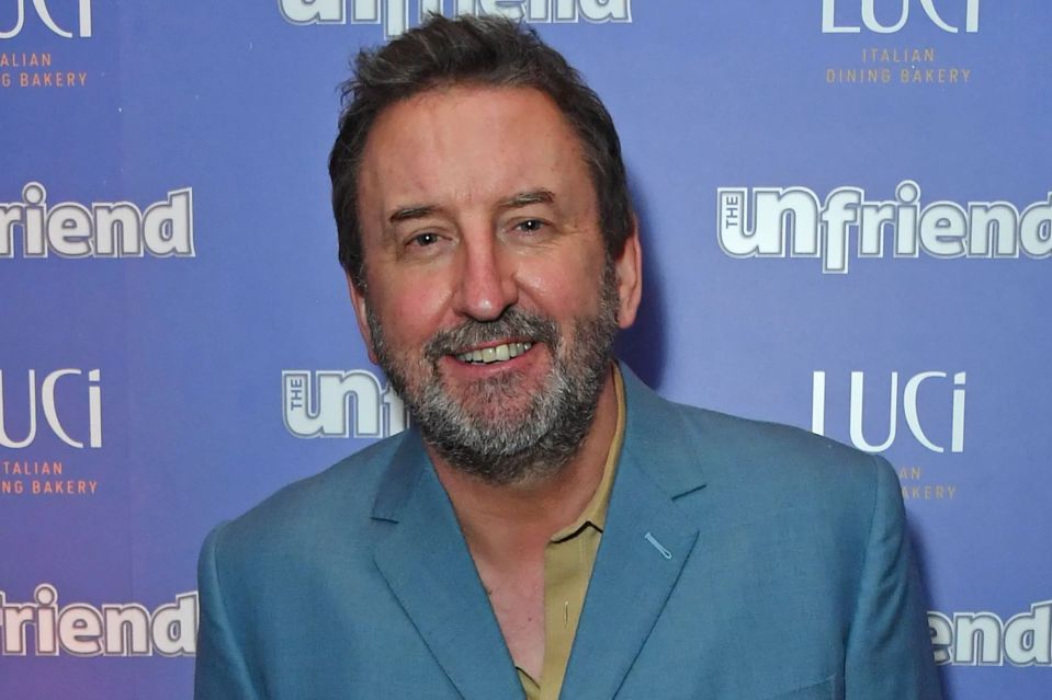 An image collage containing 1 images, Image 1 shows Lee Mack at the press night for "The Unfriend."