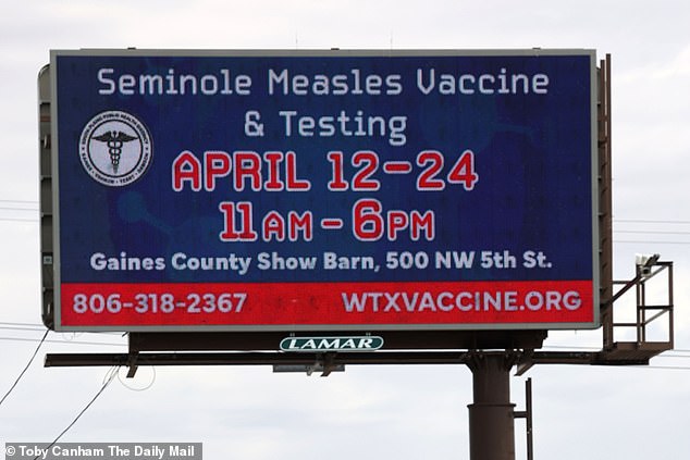 Despite ads like these, Seminole has become the epicentre of the US epidemic, as thousands of Mennonite locals believe natural remedies provide better protection