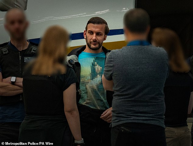 Kharouti was extradited from Turkey to the UK on June 25 last year - arriving on a private jet at a London airport, where he was met by armed police