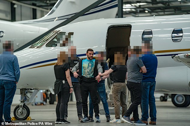 James Harding, 34, was arrested by counter terrorist specialist firearms officers at a London airport in May 2022 after being extradited from Switzerland on a private jet