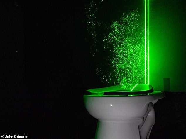 When we flush a toilet, a plume of tiny liquid droplets containing bacteria and fecal matter is violently ejected. Previously, scientists used lasers to illustrate this, making the plume visible