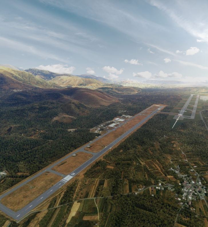 Aerial view of the new Heraklion International Airport, Crete.