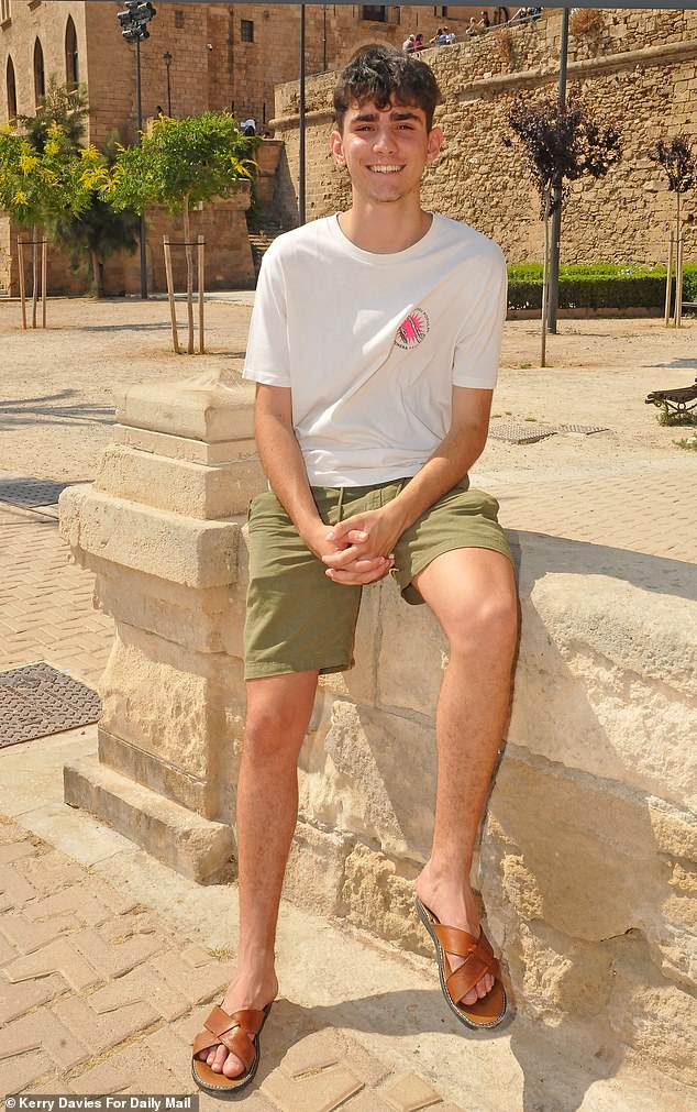 Pictured: Jaume Pujo, 16, the young activist at the heart of the anti-tourism protests in Palma de Mallorca