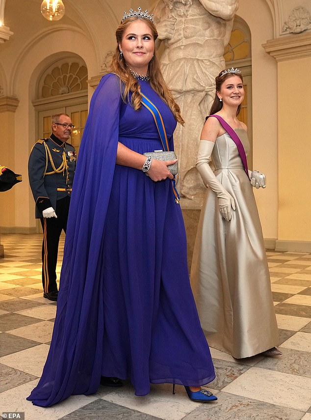 Princess Elisabeth of Belgium , 23, Princess Ingrid Alexandra of Norway, 21, and Catharina-Amalia (pictured with Elisabeth), Princess of Orange, the 21-year-old heir to the Dutch throne, are all part of the exclusive group chat