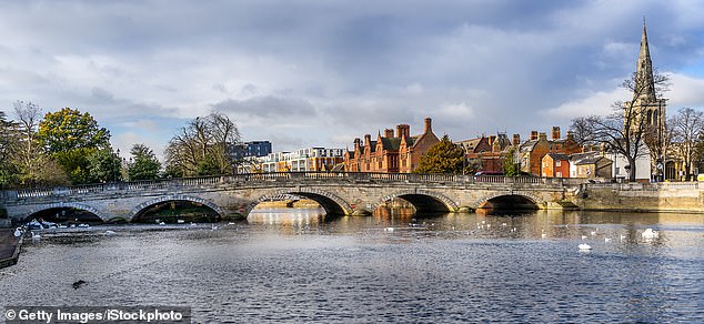 The county town of Bedford overlooking the River Ouse