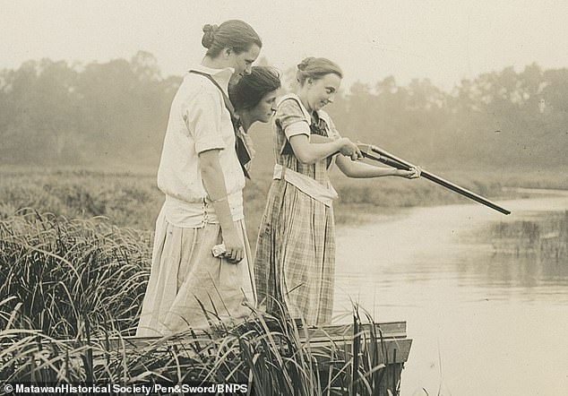 Terror took hold in the summer of 1916 as five swimmers were attacked in just two weeks along the New Jersey shore on America's east coast. Above: Young women on the hunt for the shark