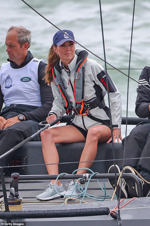 Kate's first job was as a deckhand at the Ocean Village Marina in Southampton. She is pictured in Cowes in 2019 after she married Prince William